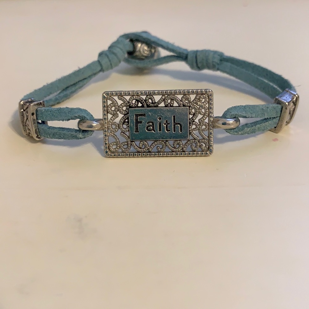 Blue Suede “Faith” Bracelet
